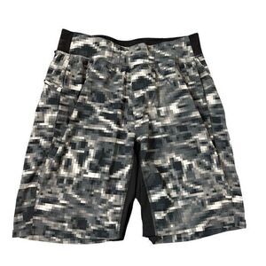 Lululemon Men’s Digital Camouflage Athletic Shorts Active Performance Black M
